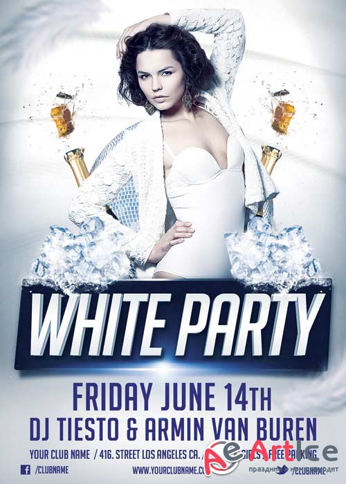 White Party V14 Flyer Template