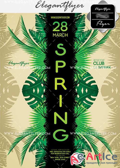 Spring Night V02 Flyer PSD Template + Facebook Cover