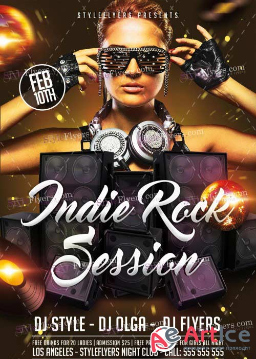 Indie Rock Session V5 PSD Flyer Template