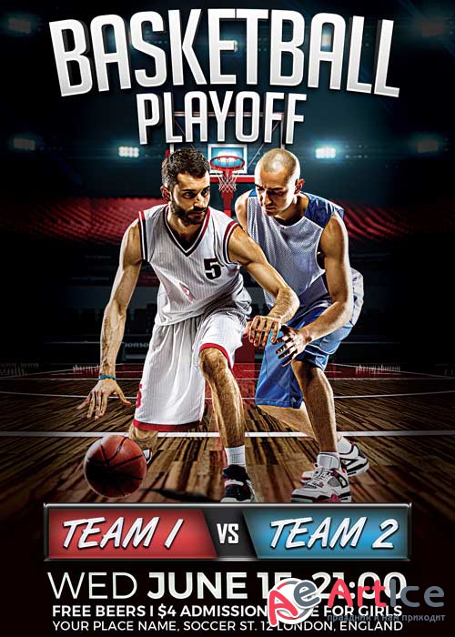 Basketball Playoff V9 Flyer Template