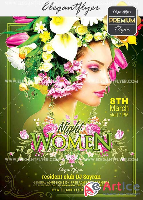 Women Night V11 Flyer PSD Template + Facebook Cover