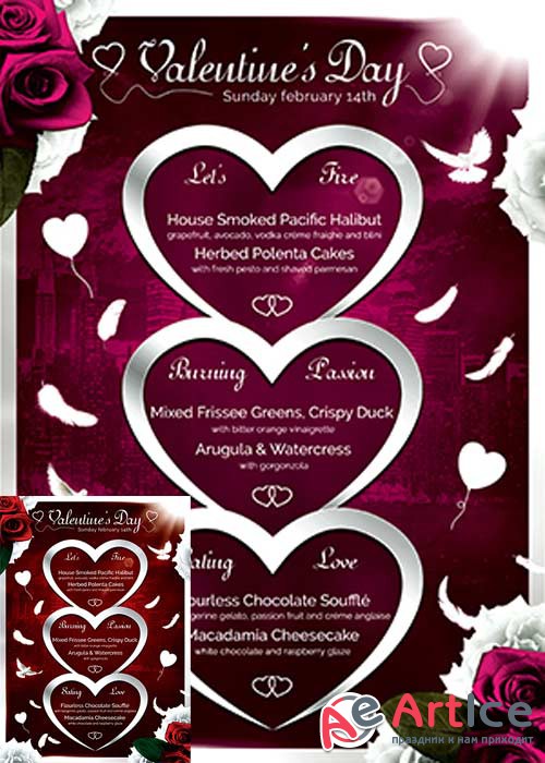 Valentines Day Menu Template V4