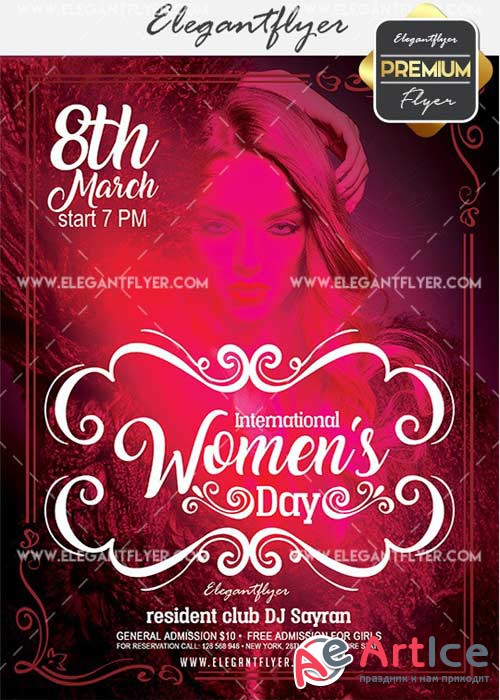 International Womens Day V8 Flyer PSD Template + Facebook Cover