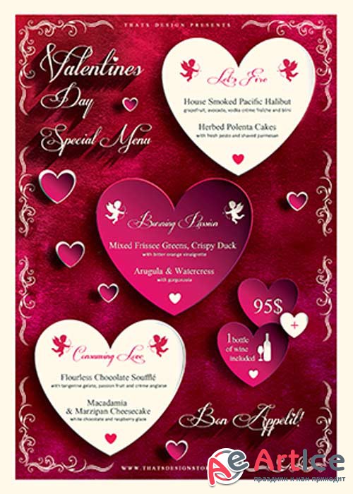 Valentines Day Menu Template V1