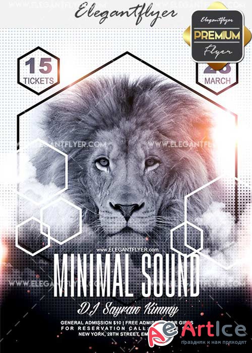 Minimal Sound V14 Flyer PSD Template + Facebook Cover