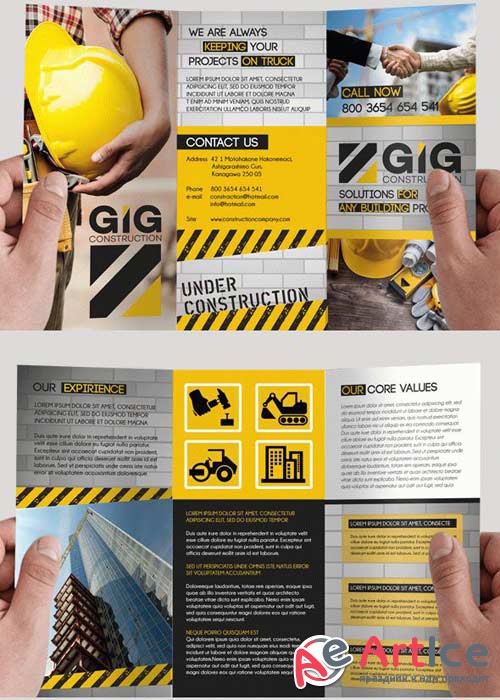 Construction V10 Premium Tri-Fold PSD Brochure Template