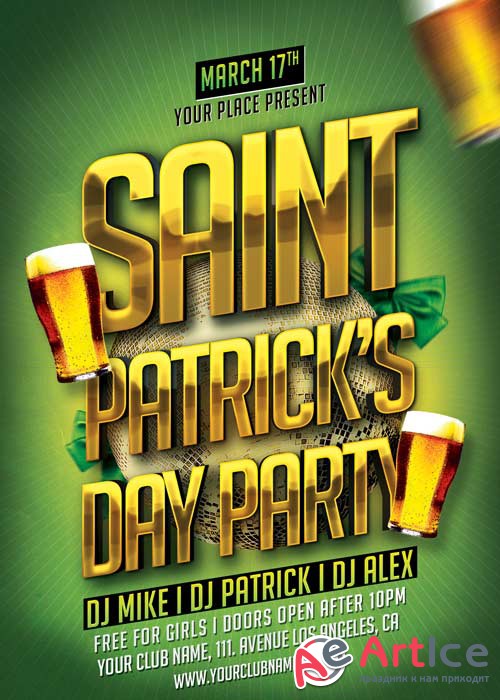 St Patricks Day Typo V10 Flyer Template