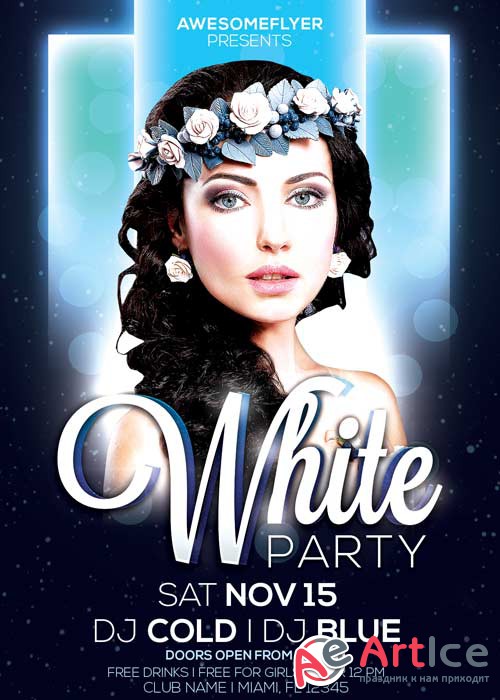 White Night Party V9 Flyer Template