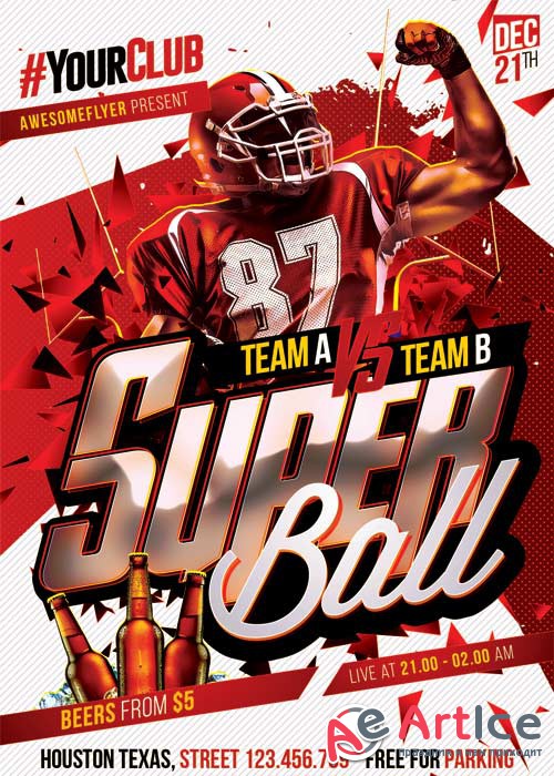 Super Bowl V15 Flyer Template