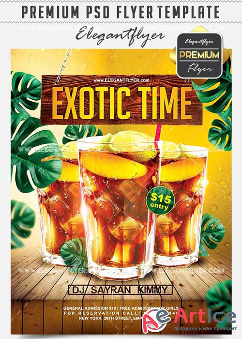 Exotic Time Flyer PSD V12 Template + Facebook Cover