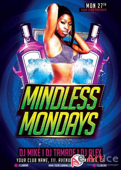 Mindless Mondays V8 Flyer Template