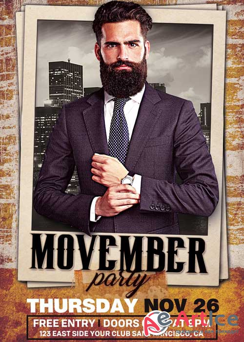 Movember Party V9 Flyer Template