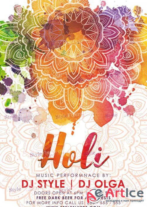 Holi V6 PSD Flyer Template