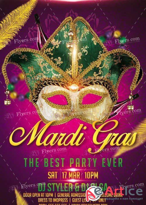 Mardi Gras V12 PSD Flyer Template