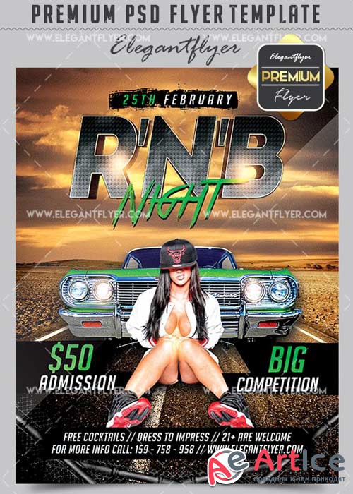 RnB Night V5 Flyer PSD Template + Facebook Cover