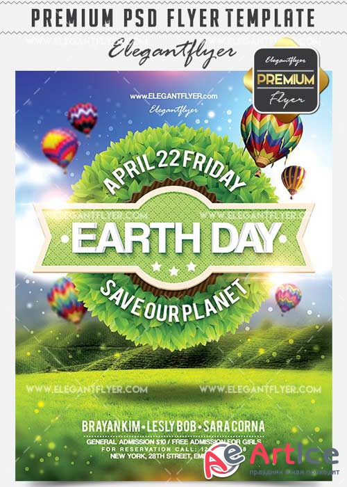 Earth Day V6 Flyer PSD Template + Facebook Cover