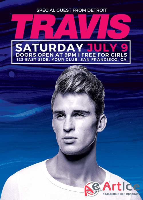 DJ Travis Club Party V9 Flyer Template