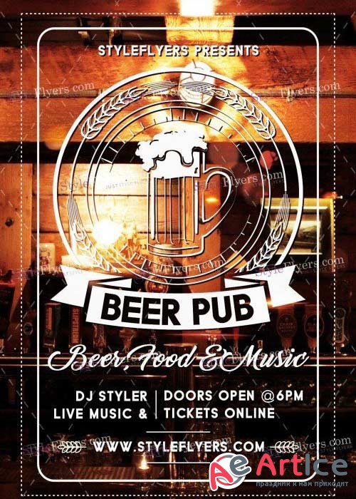 Beer Pub PSD V18 Flyer Template