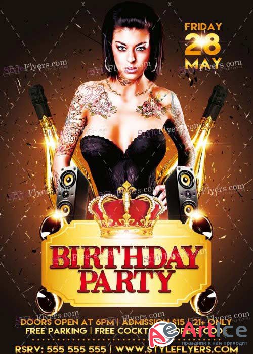 Birthday Party PSD V16 Flyer Template