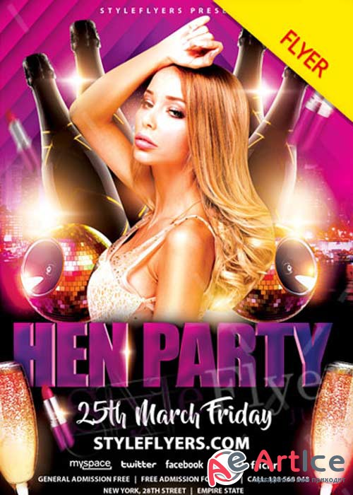 Hen Party V9 PSD Flyer Template