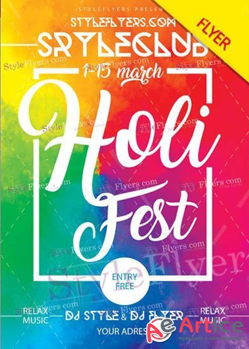 Holi V8 PSD Flyer Template