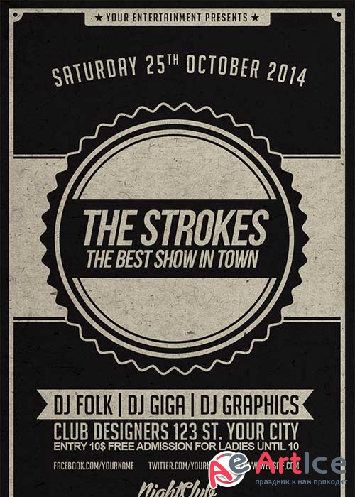 The Strokes V12 Flyer Template