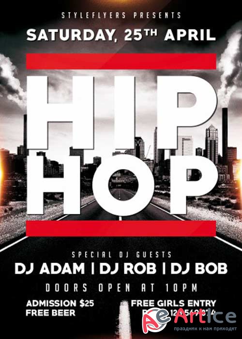 Hip Hop V17 Party PSD Flyer Template