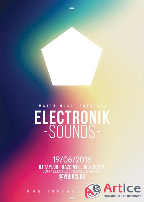 Electronic Sounds V10 Flyer Template