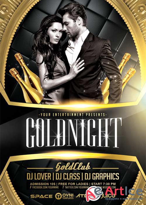 Gold Night V12 Flyer Template