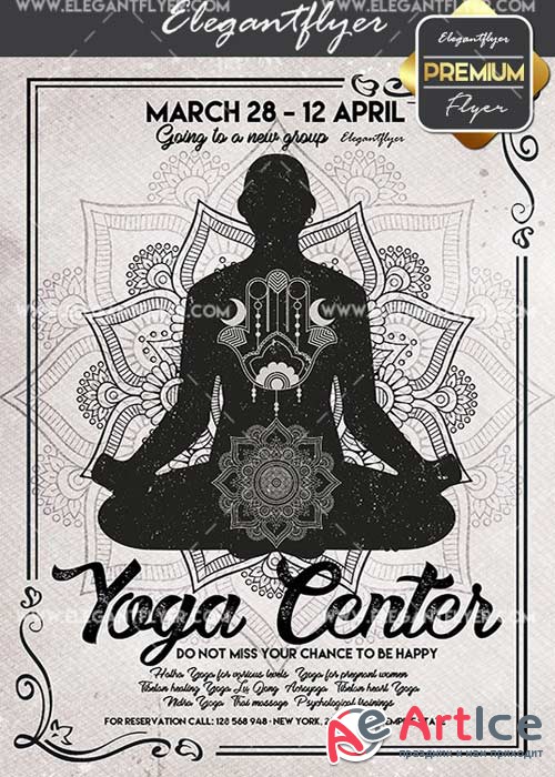 Yoga Center V12 Flyer PSD Template + Facebook Cover