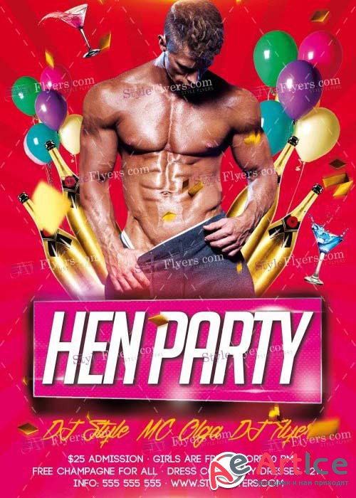 Hen Party V10 PSD Flyer Template