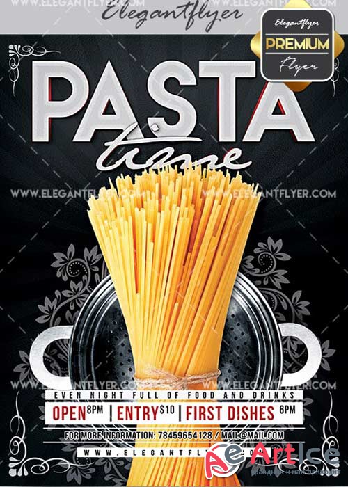 Pasta Time V10 Flyer PSD Template + Facebook Cover