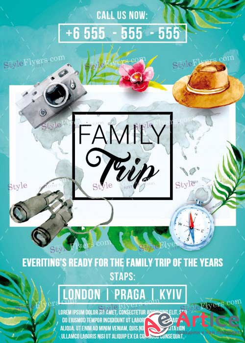 Family Trip V14 PSD Flyer Template