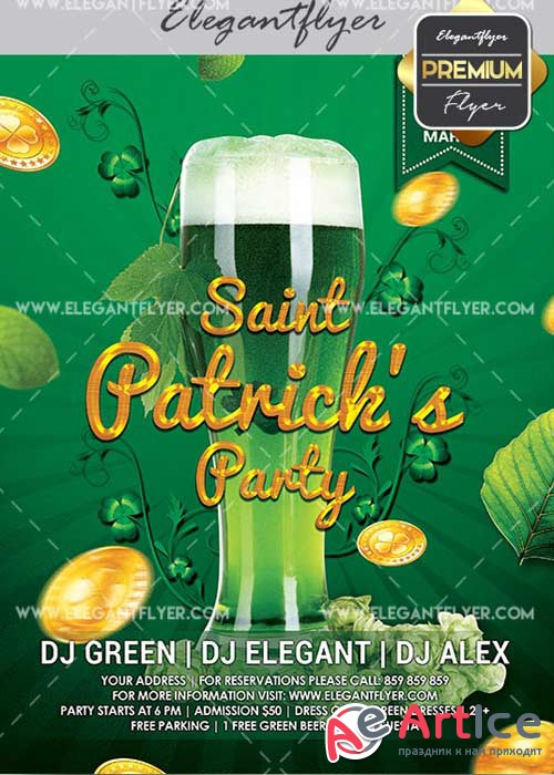 Patricks Day V28 Flyer PSD Template + Facebook Cover