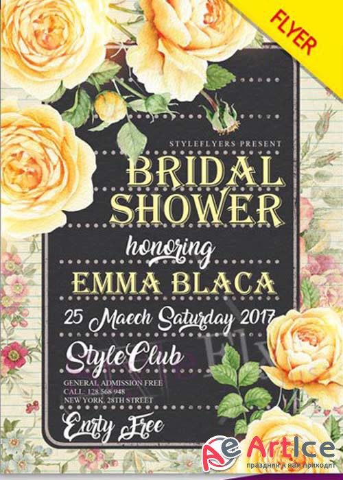 Bridal Shower V12 PSD Flyer Template