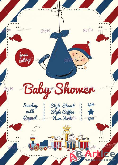 Baby Shower V9 PSD Flyer Template