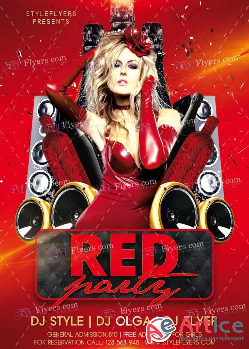 Red Party V7 PSD Flyer Template