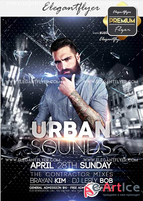 Urban Sounds V15 Flyer PSD Template + Facebook Cover