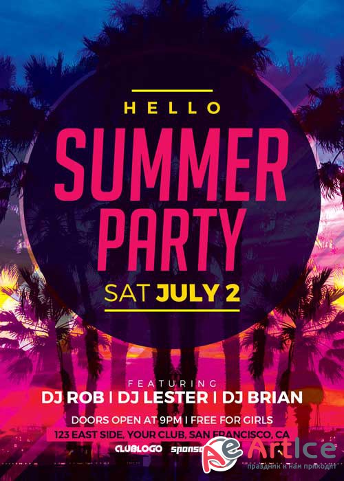 Hello Summer Party V9 Flyer Template