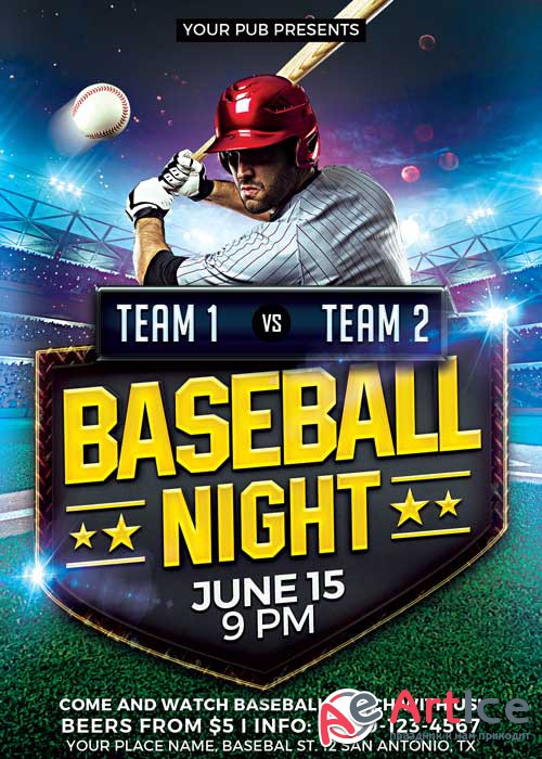 Baseball Match V5 Flyer Template