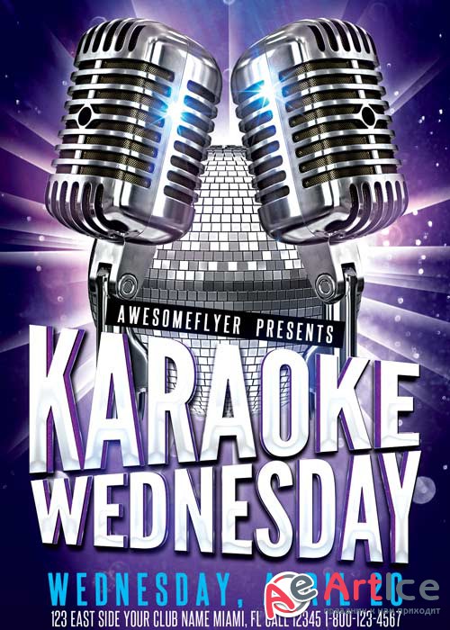 Karaoke Wednesday Party V10 Flyer Template