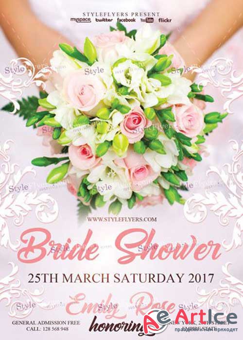 Bride Shower V20 PSD Flyer Templat