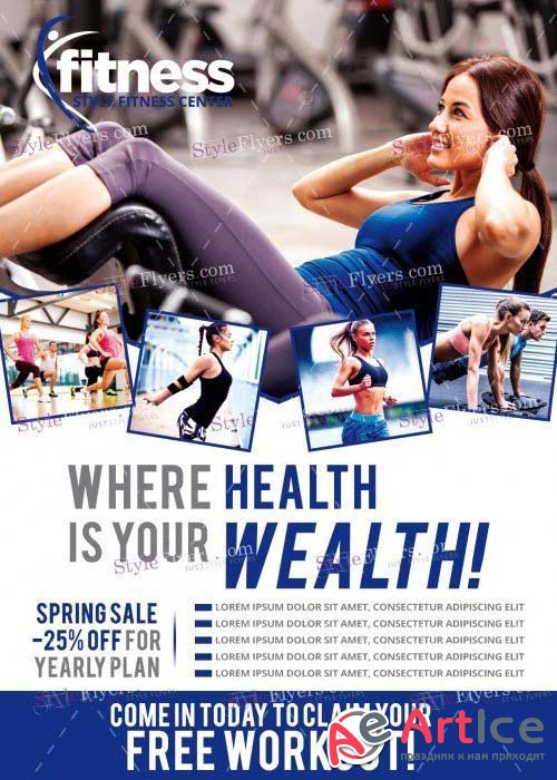 Fitness V29 PSD Flyer Template