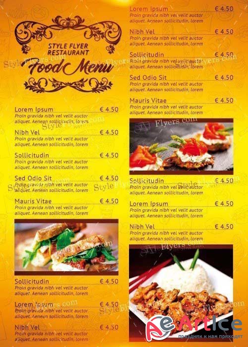 Food Menu V30 PSD Flyer Template