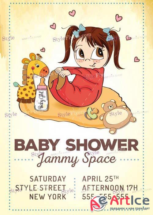 Baby Shower V12 PSD Flyer Template