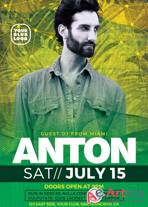 DJ Anton Party V15 Flyer Template