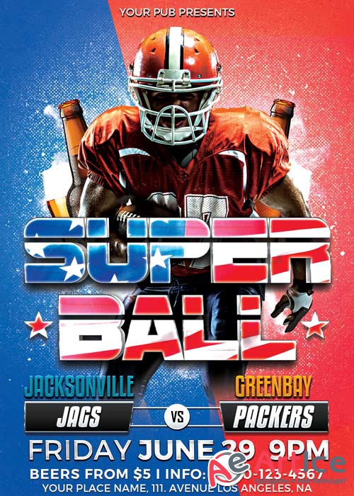 Super Ball Football Sport V15 Flyer Template