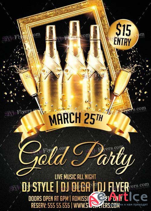 Gold Party V20 PSD Flyer Template