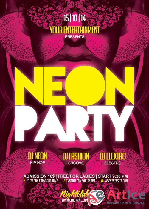 NEON V33 Flyer Template