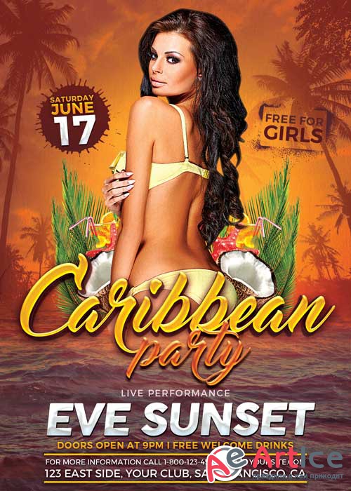 Carribean Party V11 Flyer Template